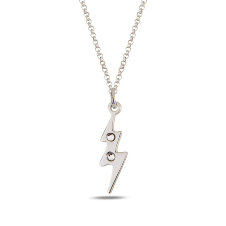 925 Sterling Silver Lightning Pendant Necklace - Colorful Swarovski Crystals