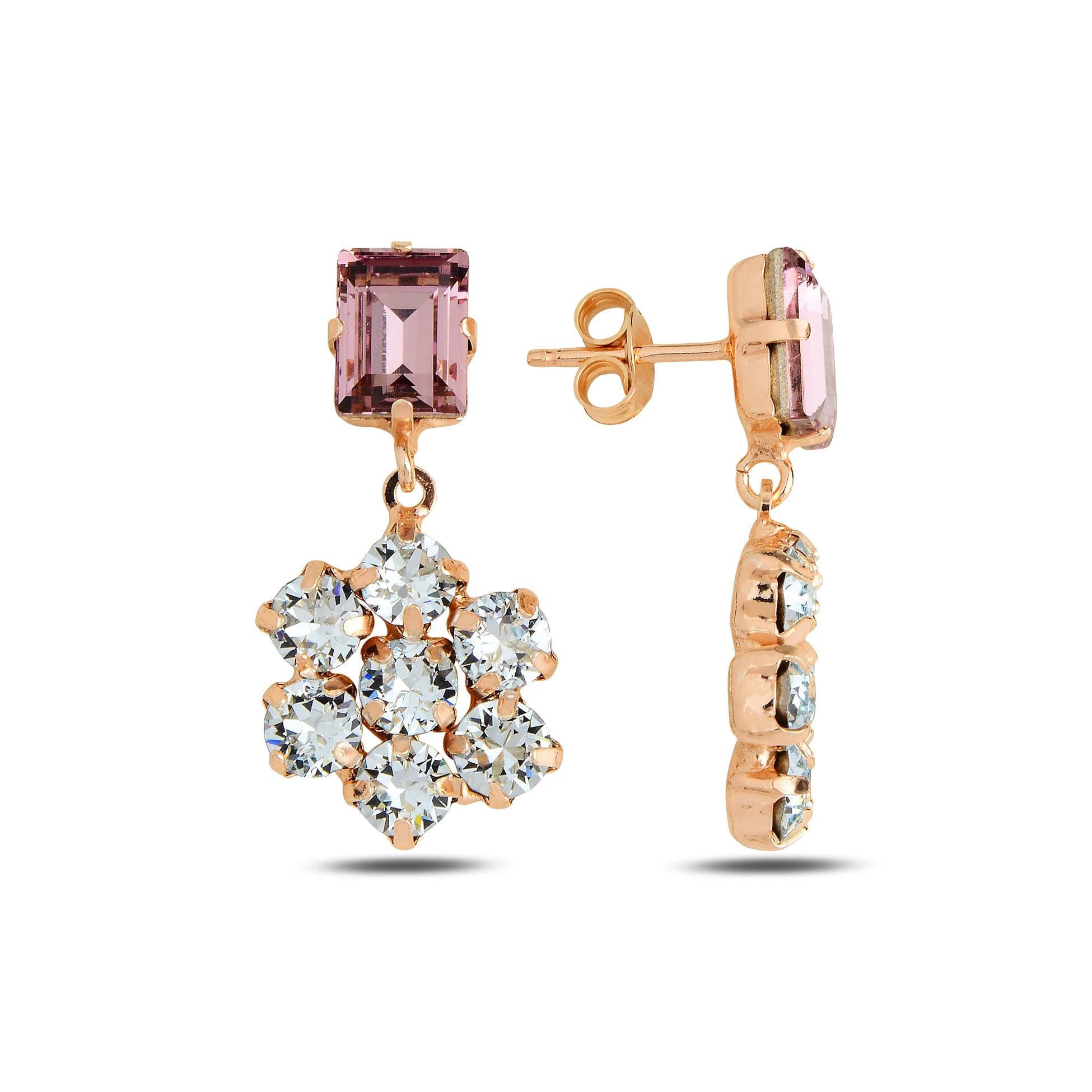 Vibrant Swarovski Crystal Earrings - Fiore Flower-Inspired Design