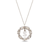 Collar de Plata de Ley con Letras y Cristales Swarovski Marquise