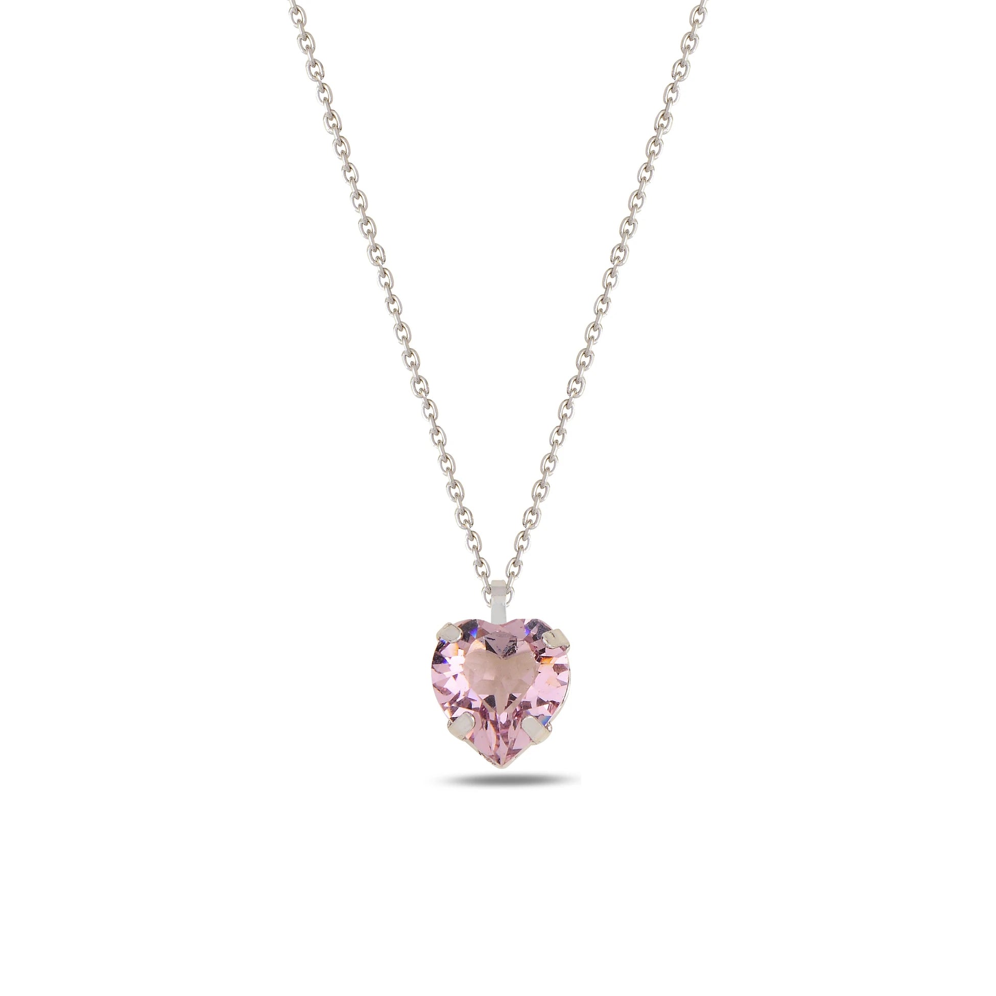 Yellow Gold Plated Sterling Silver Swarovski Crystal Love Necklace