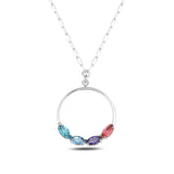 Marquise Swarovski Crystal Half-Hoop Necklace - 925 Sterling Silver