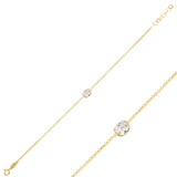 Brilliant Solitaire Bracelet - Rounded Elegance & Dainty Sparkle