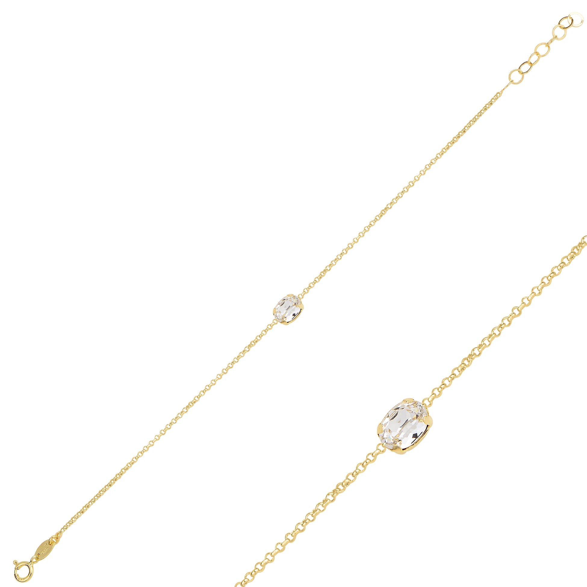 Brilliant Solitaire Bracelet - Rounded Elegance & Dainty Sparkle