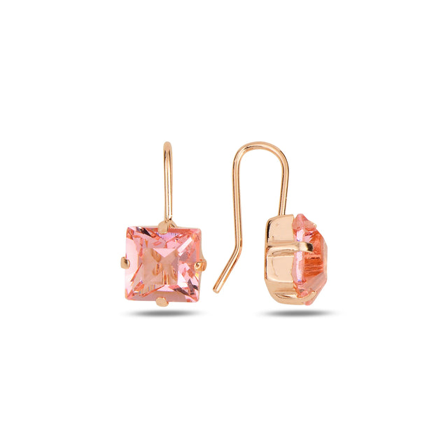 Faceted Gemstone Hook Earrings - Romantic Natural Hues
