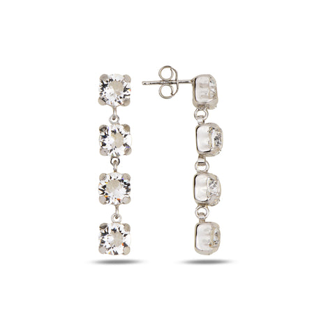 Full-Circle Crystal Dangle Earrings - Elegant Bold Statement Design