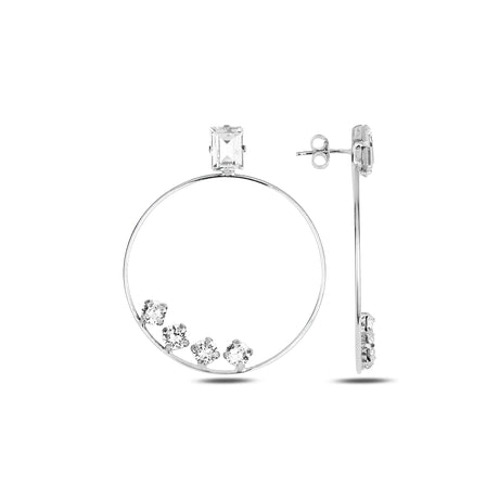 Elegant Dangling Hoop Earrings - Luxurious Design with Vibrant Hues