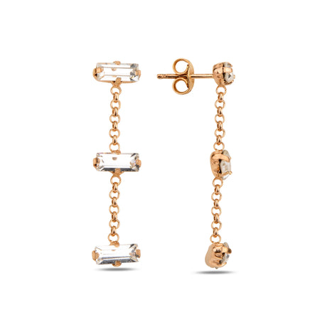 Minimalist Linear Drop Earrings - Effortless Everyday Sparkle