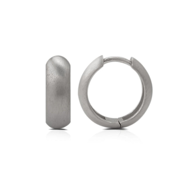 Sterling Silver Thick Domed Hoop Earrings - Modern Essential