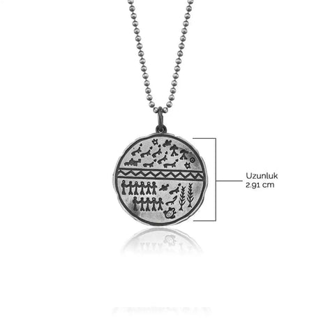 Sterling Silver Saami Charm Necklace - Symbol of Peace & Heritage