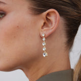 Sparkling Crystal Dangle Earrings - Elegant All-Around Pave Design