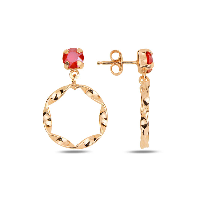 Elegant Solitaire Infinity Hoop Earrings - Timeless Design