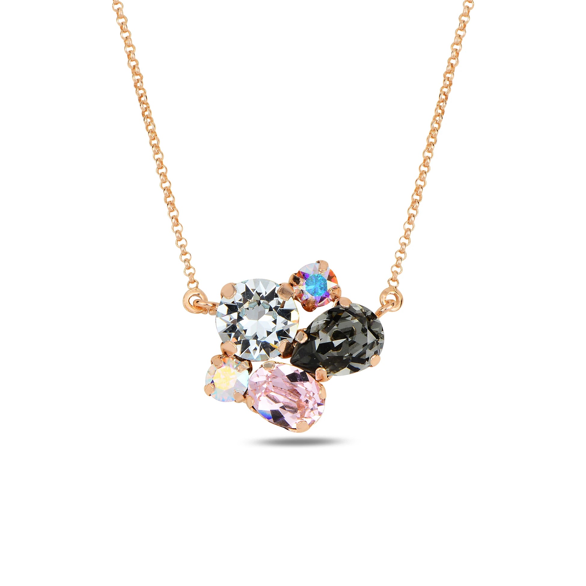 Blue Crystal Cocktail Necklace - Salacia Ocean Inspired Design