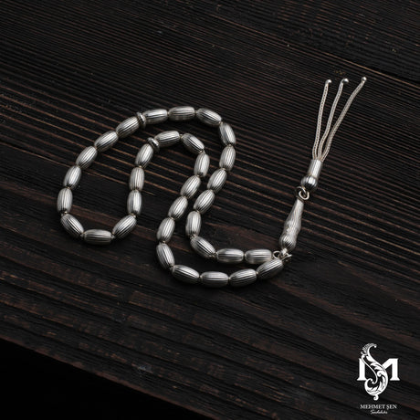 Polished Sterling Silver Prayer Beads - Elegant Handcrafted Design