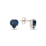 Boucles d'oreilles cœur en argent sterling plaqué or jaune - Cristal Swarovski