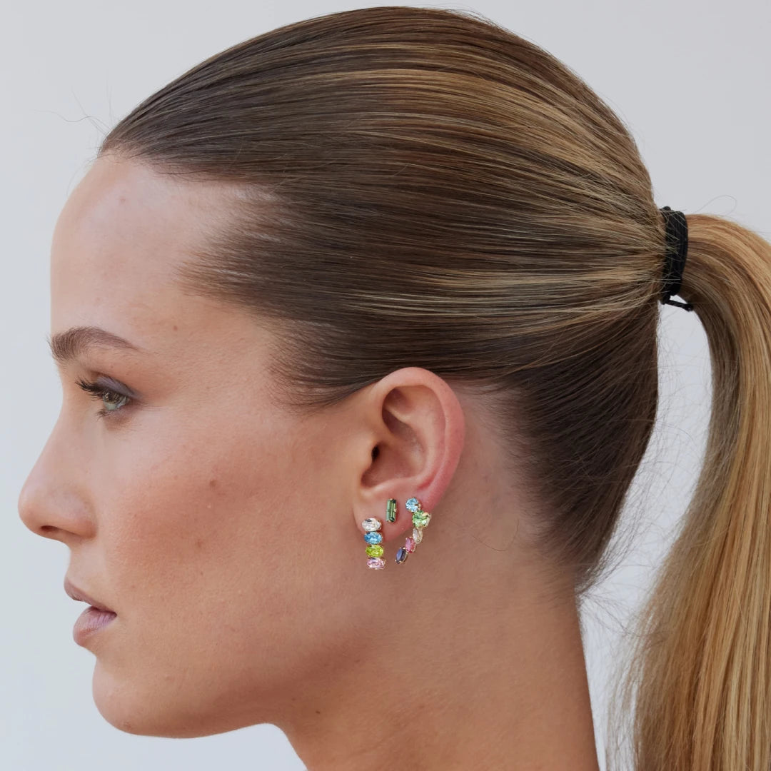 Vibrant Wing Drop Earrings - Elegant Colorful Statement Style