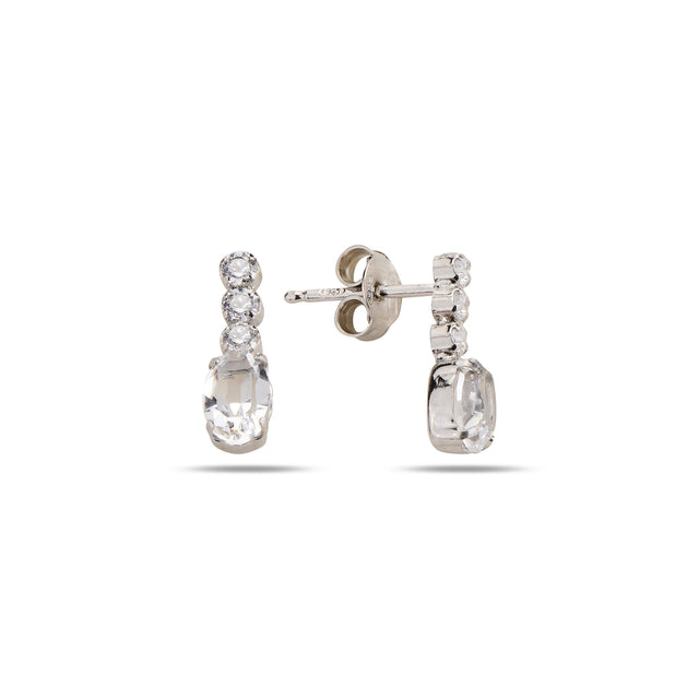 Bold Oval Design Dangling Stud Earrings - Modern Elegance