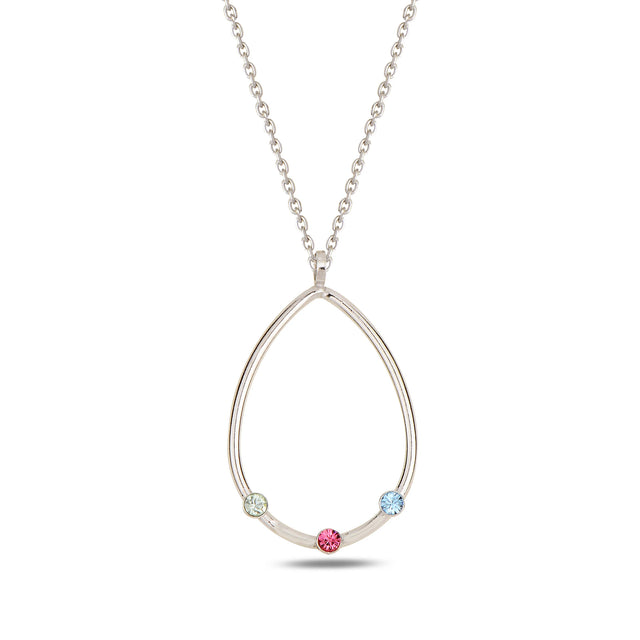 Elegant Teardrop Eternity Necklace - Full Circle Dazzle Design
