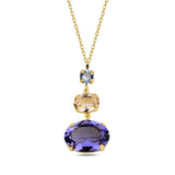 Collier pendentif trois pierres en argent sterling avec cristal Swarovski - Élégance sans effort