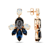 Swarovski Crystal Sterling Silver Drop Earrings - Floral Bloom