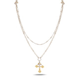 Sterling Silver Swarovski Crystal Minimalist Cross Pendant Necklace