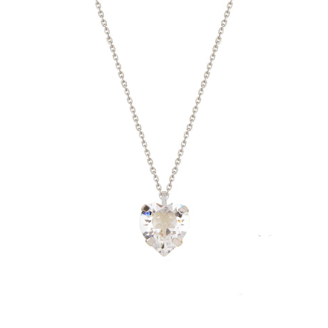 Yellow Gold Plated Sterling Silver Swarovski Crystal Love Necklace