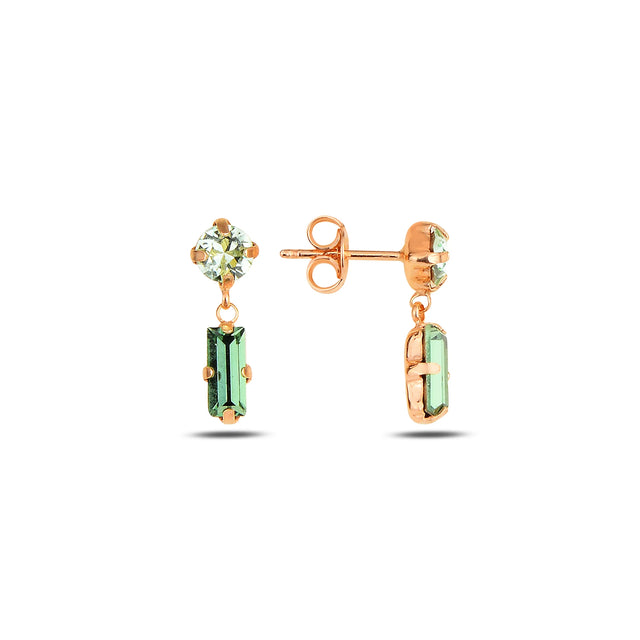Elegant Baguette Drop Earrings - Modern Statement