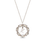 Collar de Plata de Ley con Letras y Cristales Swarovski Marquise