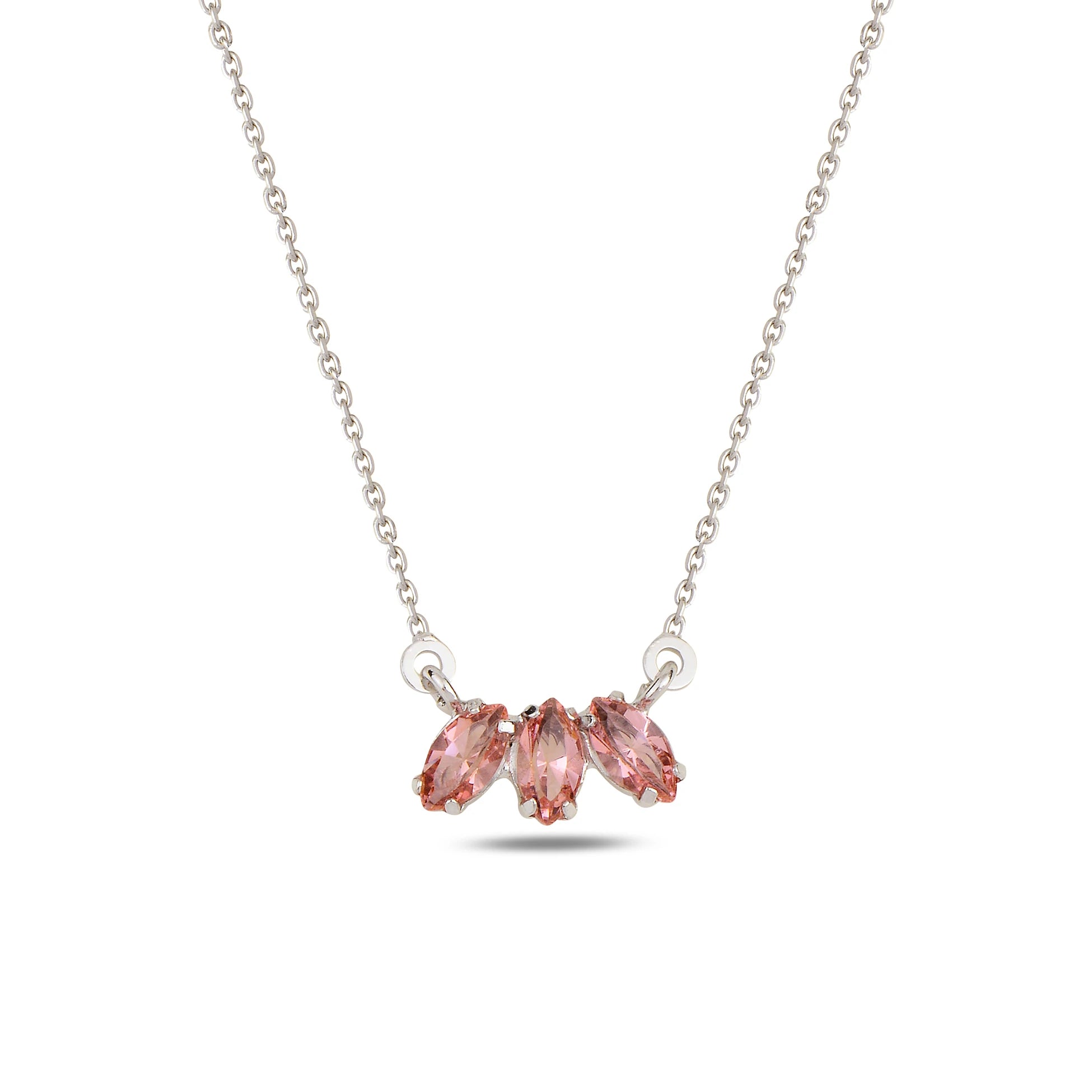 Sterling Silver Swarovski Crystal Necklace - Marquise Cut Neptune