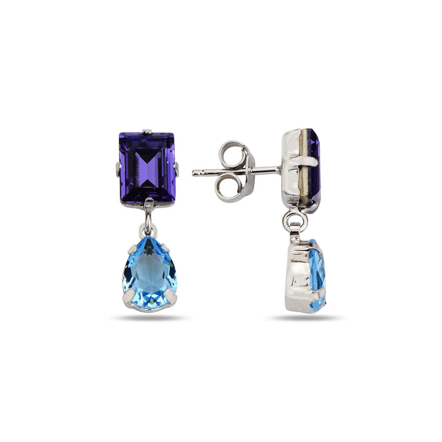 Elegant Teardrop Dangle Earrings - Summer Sea & Floral Inspiration