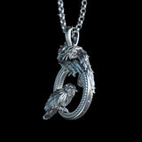 Premium Norse Mythology Hugin Munin Raven Necklace
