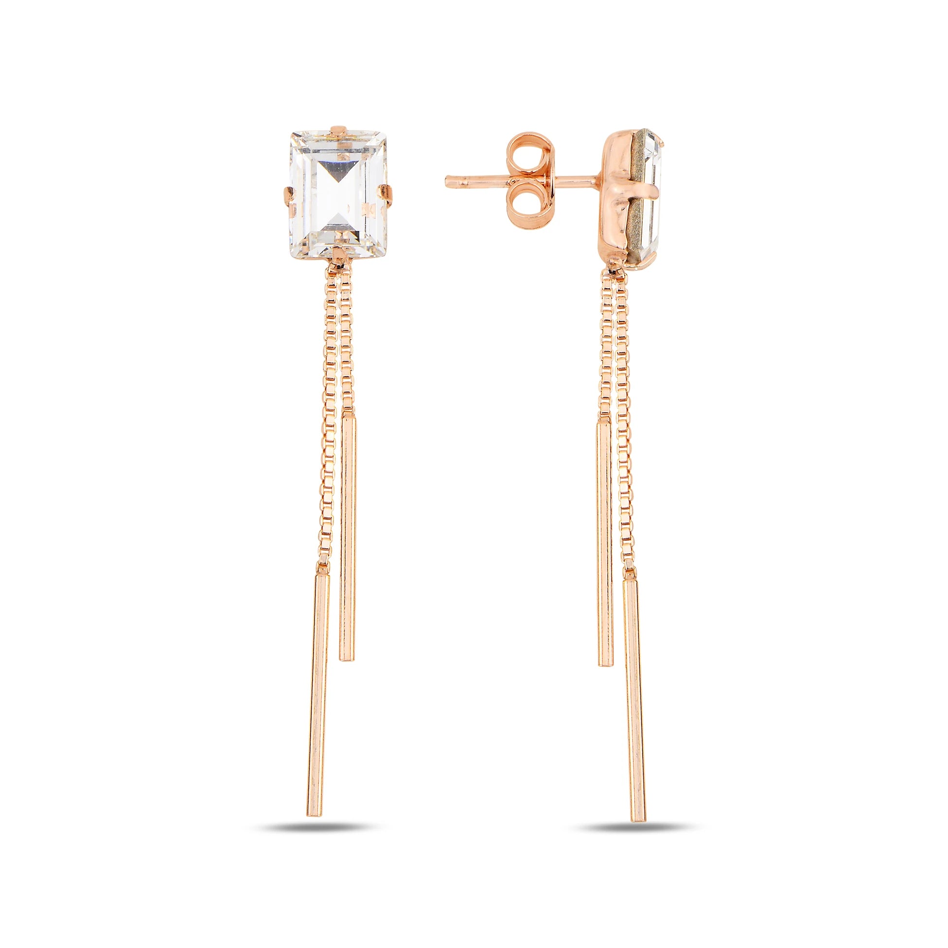 Elegante minimalistiske kædeled øreringe med hængende design - Moderne og delikate