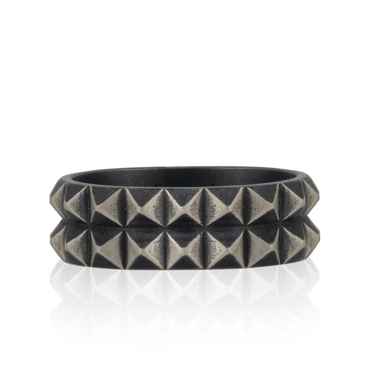 Sterling Silver Rolo Chain Link Ring - Modern Interlocking Design