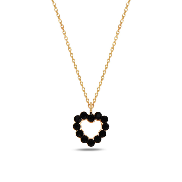 925 Sterling Silver Heart Necklace - Minimalist Bezel Set Swarovski