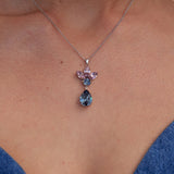Collana Corona Flora placcata in oro rosa in argento sterling con cristalli marquise