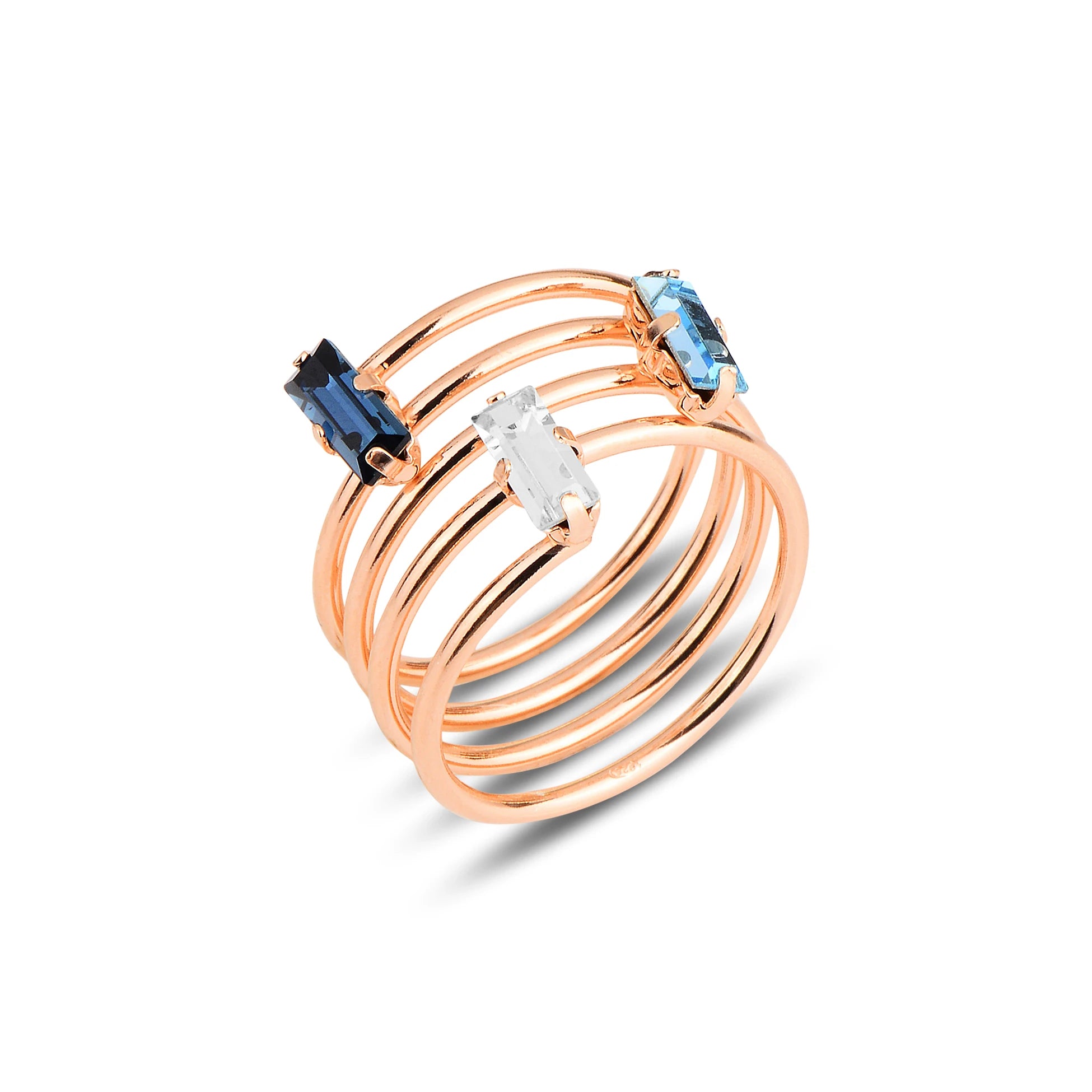 Minimalist Coiled Ring with Elegant Sparkle - Spes Collection