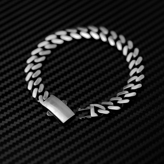 Sterling Silver Flat Curb Chain Bracelet - Sleek & Stackable