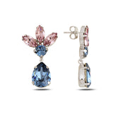 Rose Gold Plated Sterling Silver Marquise Swarovski Crystal Earrings