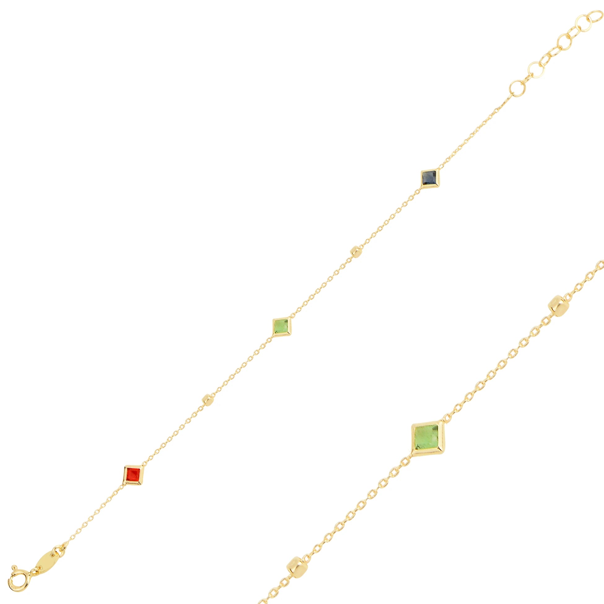 Geometric Square Link Bracelet - Modern Minimalist Style