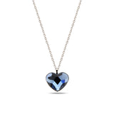 Rhodium Plated Sterling Silver Necklace - Four-Leaf Clover Heart Design
