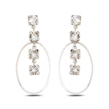 Exquisite Oval Earrings - Modern Horizontal Statement Design
