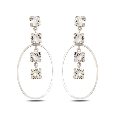 Exquisite Oval Earrings - Modern Horizontal Statement Design