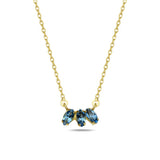 Sterling Silver Swarovski Crystal Necklace - Marquise Cut Neptune
