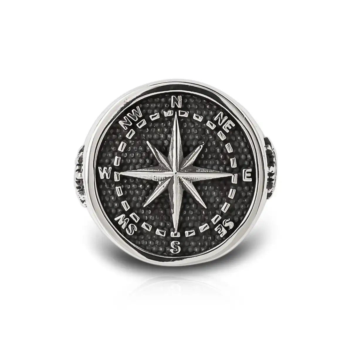 Sterling Silver Compass Ring - Symbol of Guidance and Exploration