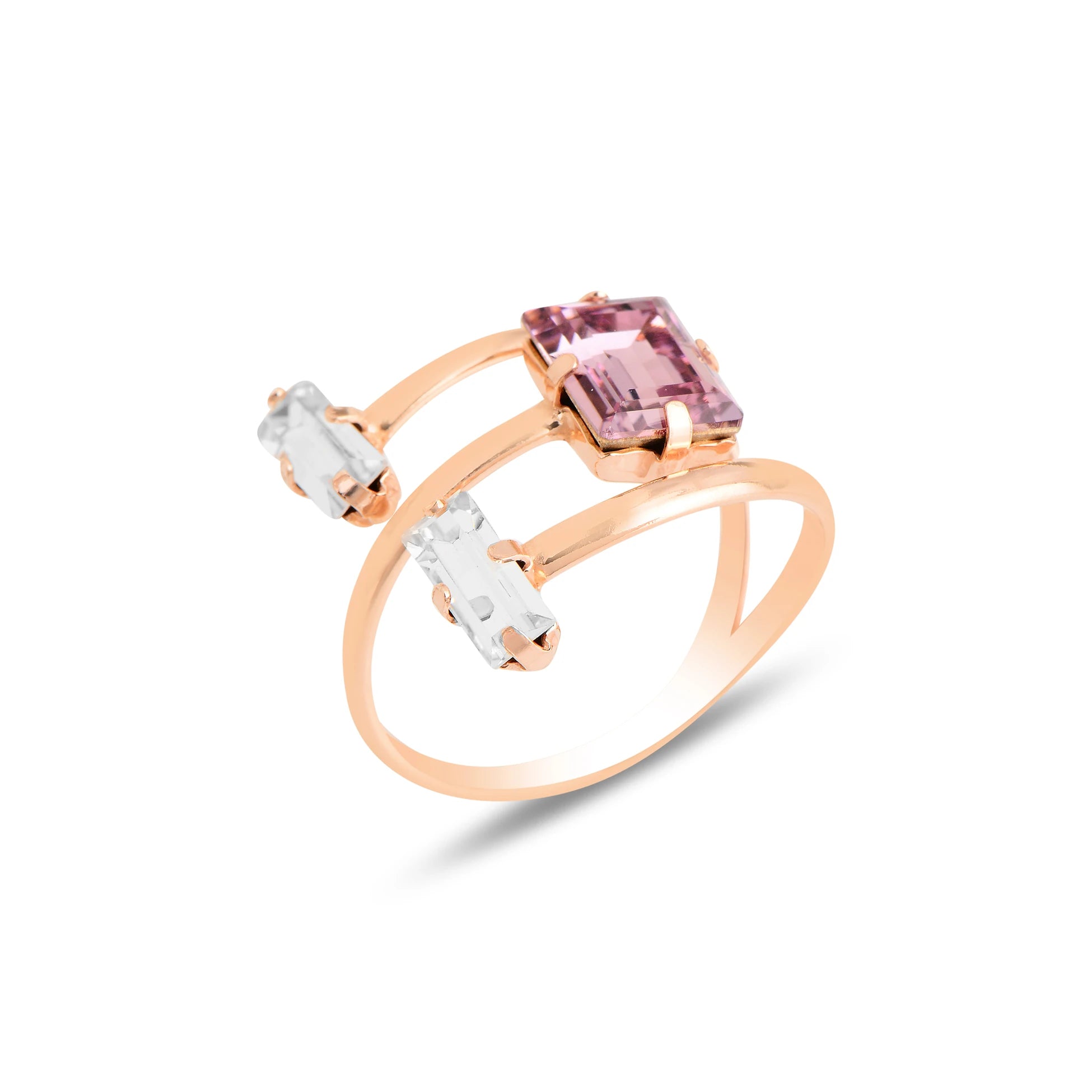 Elegant Triple Coiled Ring - Minimalist Sparkle Design