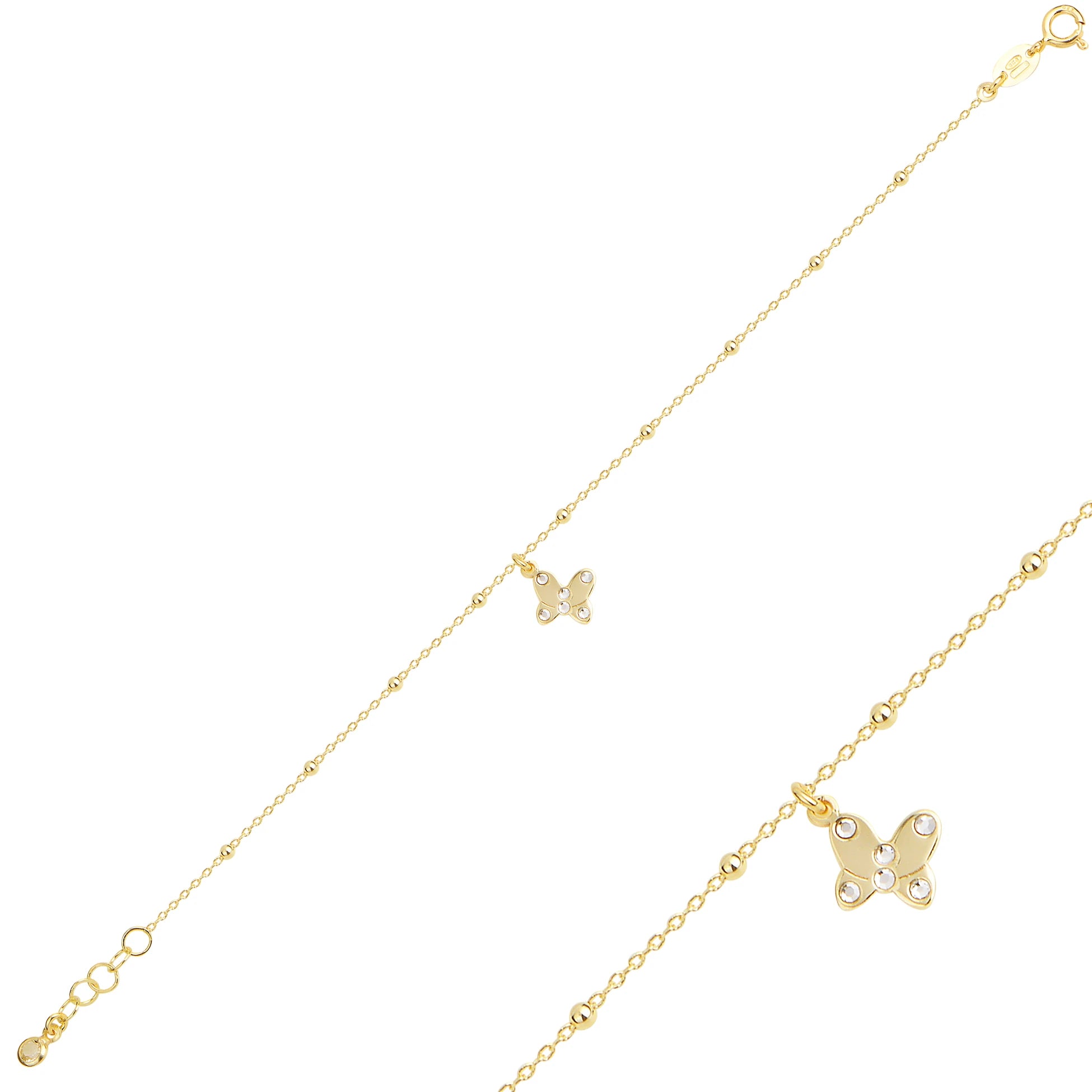 Elegant Butterfly Dangle Bracelet - Delicate Charm Jewelry