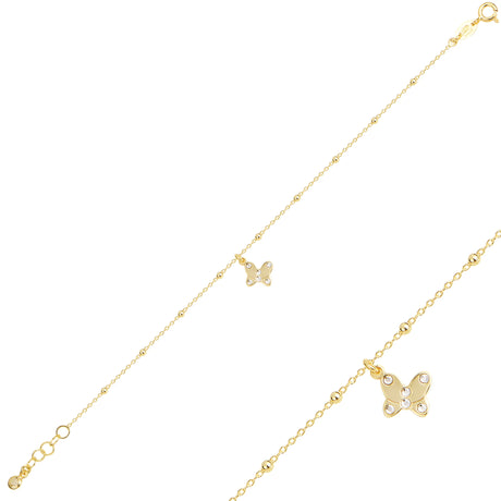 Elegant Butterfly Dangle Bracelet - Delicate Charm Jewelry
