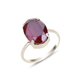 Sterling Silver Oval Swarovski Crystal Ring - Elegant Sparkle
