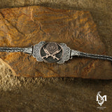 Sterling Silver Men's Link Bracelet - Bold Zulfikar Sword Motif