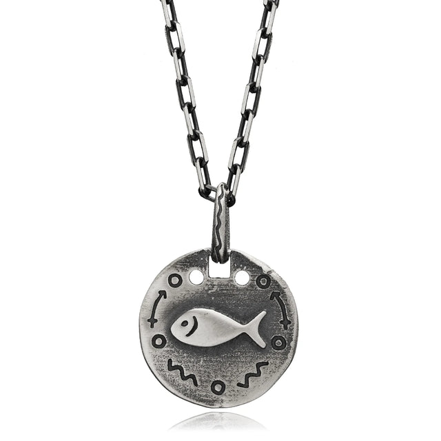 Sterling Silver Charm Necklace - Fortuna Symbol of Luck & Destiny
