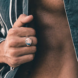 Sterling Silver Pentagon Ring - Personalized Name Engraving